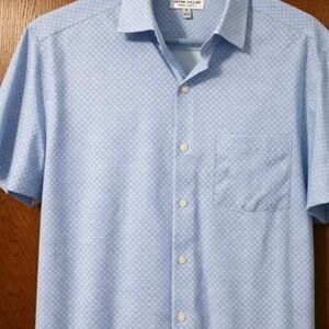 Peter Millar Sky Blue Patterned Button Down Shirt